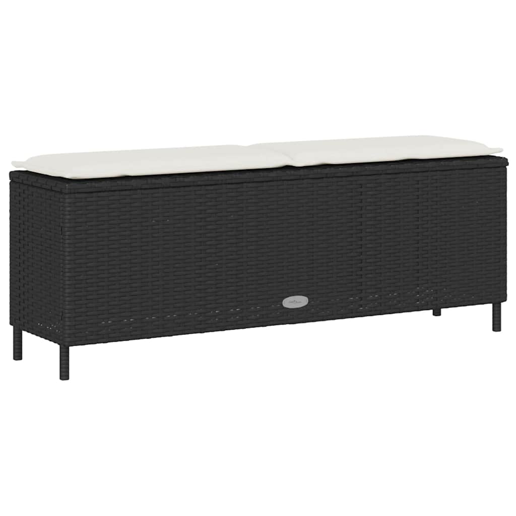 vidaXL Tuinbank met kussen 110x30x40,5 cm poly rattan zwart