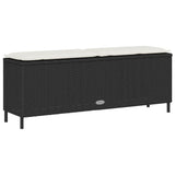 vidaXL Tuinbank met kussen 110x30x40,5 cm poly rattan zwart