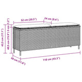 vidaXL Tuinbank met kussen 110x30x40,5 cm poly rattan zwart