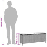 vidaXL Tuinbank met kussen 110x30x40,5 cm poly rattan zwart
