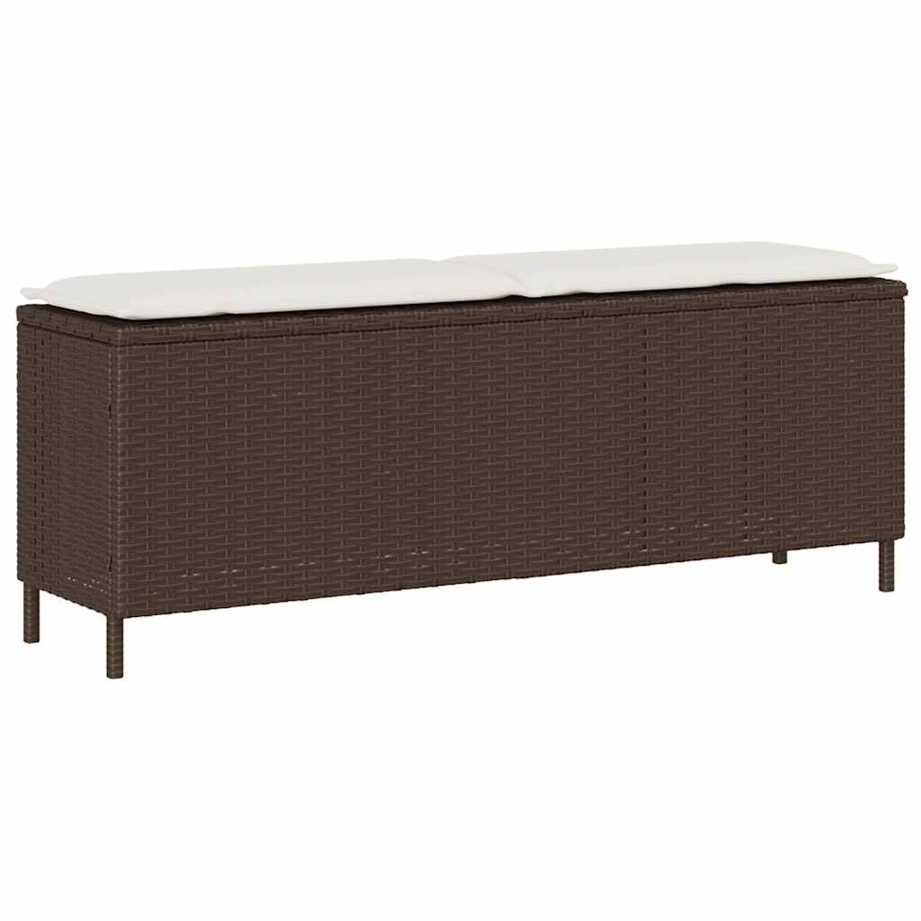 vidaXL Tuinbank met kussen 110x30x40,5 cm poly rattan zwart