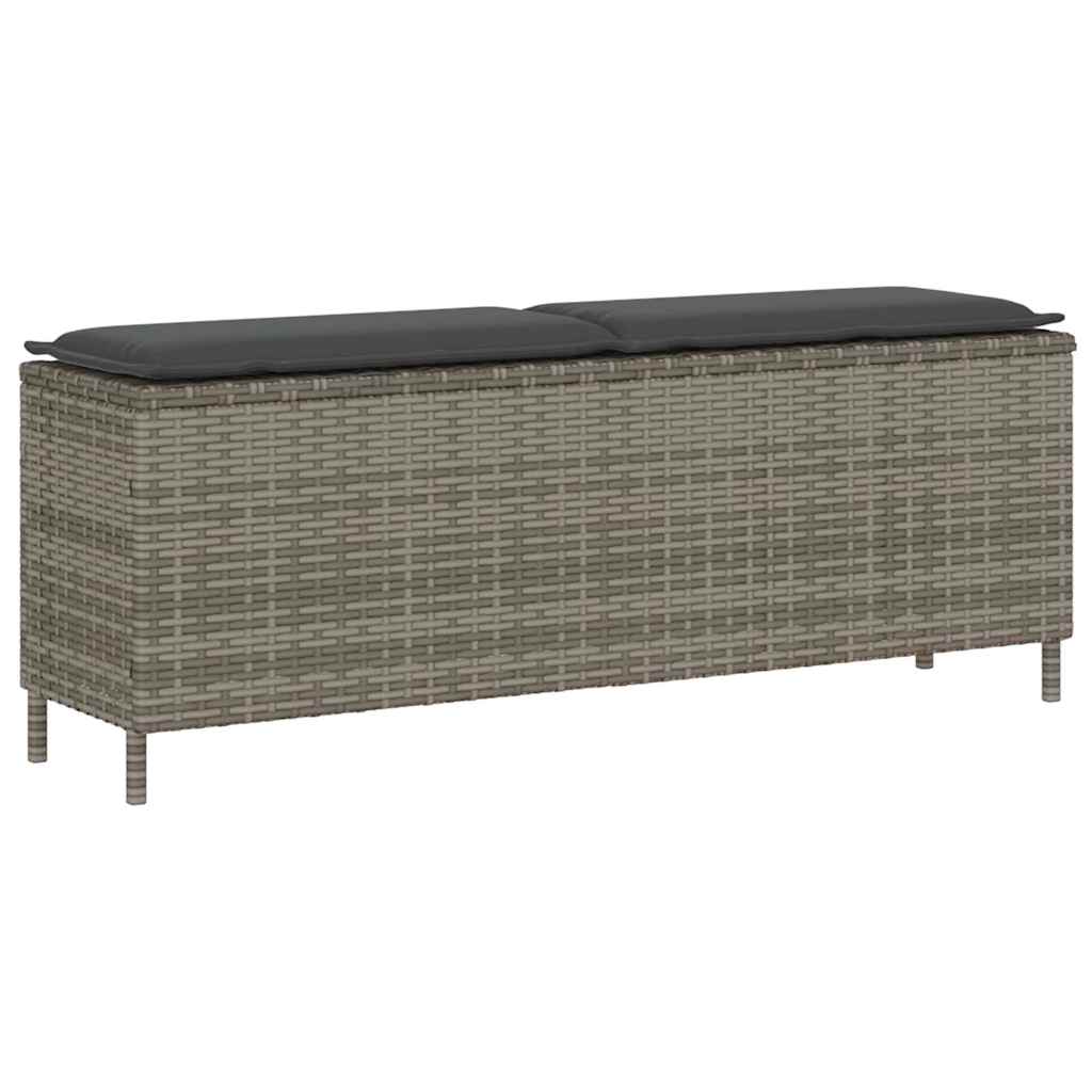 vidaXL Tuinbank met kussen 110x30x40,5 cm poly rattan zwart