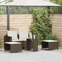 vidaXL 5-delige Tuinbankstel met kussens stapelbaar poly rattan zwart