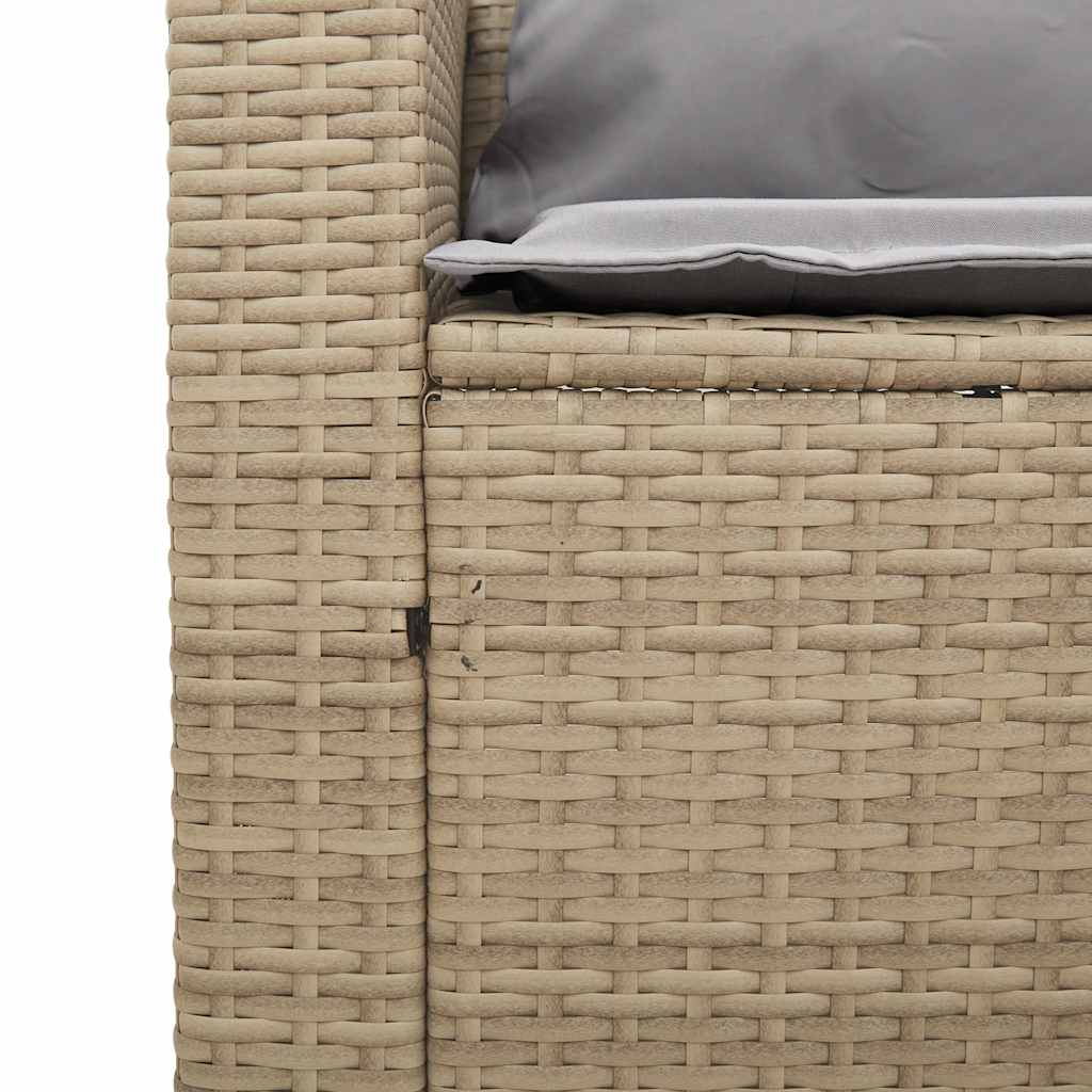 vidaXL 5-delige Tuinbankstel met kussens stapelbaar poly rattan zwart