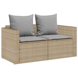 vidaXL 5-delige Tuinbankstel met kussens stapelbaar poly rattan zwart
