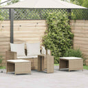 vidaXL 5-delige Tuinbankstel met kussens stapelbaar poly rattan zwart