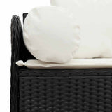 vidaXL Tuinbank 3-zits met kussens poly rattan zwart
