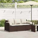vidaXL Tuinbank 3-zits met kussens poly rattan zwart