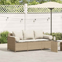 vidaXL Tuinbank 3-zits met kussens poly rattan zwart