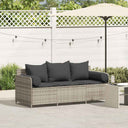 vidaXL Tuinbank 3-zits met kussens poly rattan zwart