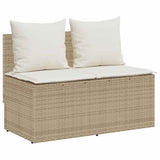 vidaXL 3-delige Tuinset met kussens poly rattan zwart