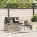 vidaXL 3-delige Tuinset met kussens poly rattan zwart