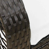 vidaXL Tuinschommelstoel met kussens poly rattan zwart