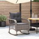 vidaXL Tuinschommelstoel met kussens poly rattan zwart