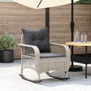 vidaXL Tuinschommelstoel met kussens poly rattan zwart