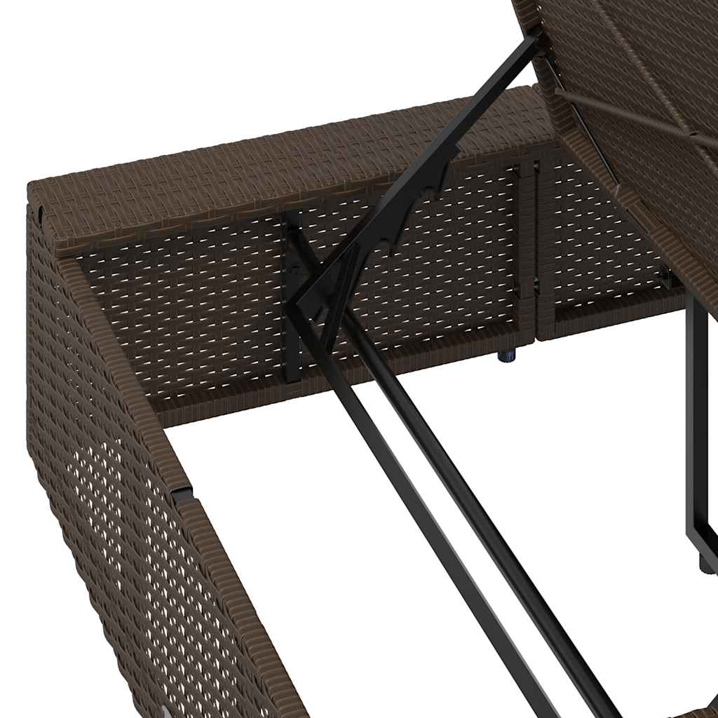 vidaXL Ligbed met zwevend kussen poly rattan zwart
