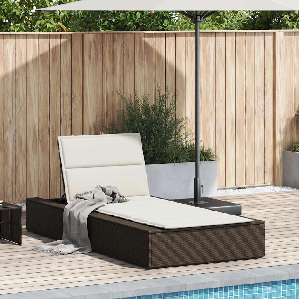 vidaXL Ligbed met zwevend kussen poly rattan zwart