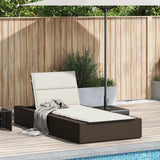 vidaXL Ligbed met zwevend kussen poly rattan zwart