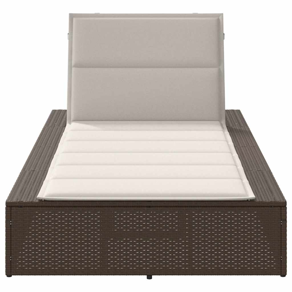 vidaXL Ligbed met zwevend kussen poly rattan zwart