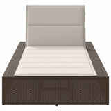 vidaXL Ligbed met zwevend kussen poly rattan zwart