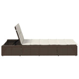 vidaXL Ligbed met zwevend kussen poly rattan zwart
