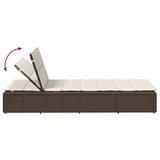vidaXL Ligbed met zwevend kussen poly rattan zwart
