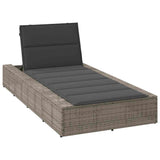 vidaXL Ligbed met zwevend kussen poly rattan zwart
