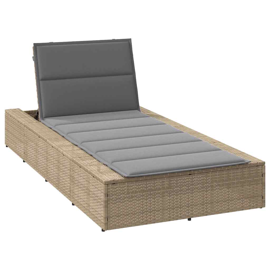 vidaXL Ligbed met zwevend kussen poly rattan zwart