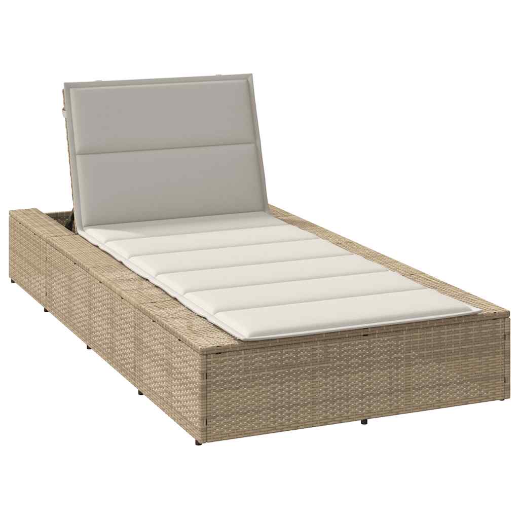 vidaXL Ligbed met zwevend kussen poly rattan zwart