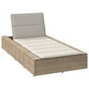 vidaXL Ligbed met zwevend kussen poly rattan zwart