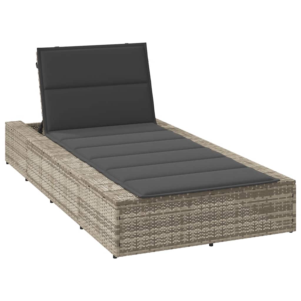 vidaXL Ligbed met zwevend kussen poly rattan zwart