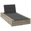 vidaXL Ligbed met zwevend kussen poly rattan zwart