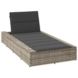 vidaXL Ligbed met zwevend kussen poly rattan zwart