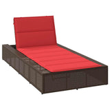 vidaXL Ligbed met zwevend kussen poly rattan zwart