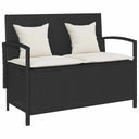 vidaXL Garden Bench with Cushion Poly Rattan Black