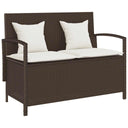 vidaXL Garden Bench with Cushion Poly Rattan Black