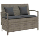 vidaXL Garden Bench with Cushion Poly Rattan Black