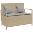 vidaXL Garden Bench with Cushion Poly Rattan Black