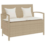 vidaXL Garden Bench with Cushion Poly Rattan Black