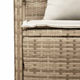 vidaXL Garden Bench with Cushion Poly Rattan Black
