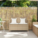vidaXL Garden Bench with Cushion Poly Rattan Black