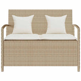 vidaXL Garden Bench with Cushion Poly Rattan Black