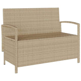 vidaXL Garden Bench with Cushion Poly Rattan Black