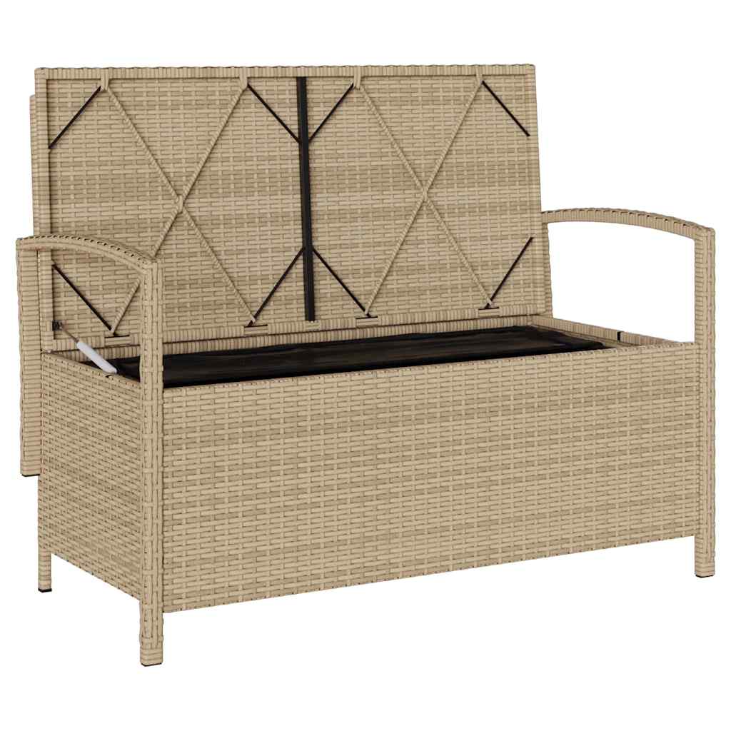 vidaXL Garden Bench with Cushion Poly Rattan Black