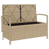 vidaXL Garden Bench with Cushion Poly Rattan Black