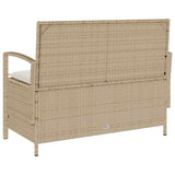 vidaXL Garden Bench with Cushion Poly Rattan Black