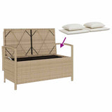 vidaXL Garden Bench with Cushion Poly Rattan Black