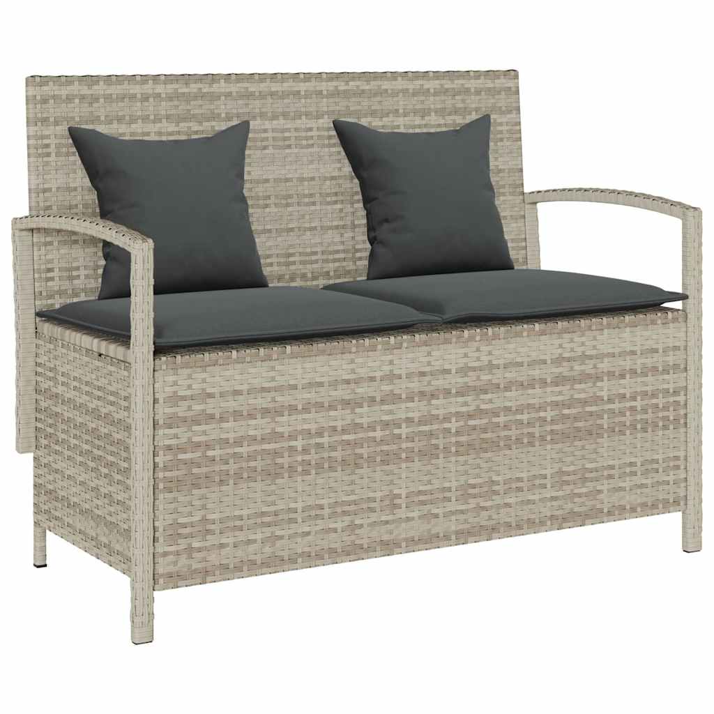 vidaXL Garden Bench with Cushion Poly Rattan Black
