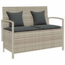 vidaXL Garden Bench with Cushion Poly Rattan Black