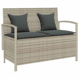 vidaXL Garden Bench with Cushion Poly Rattan Black
